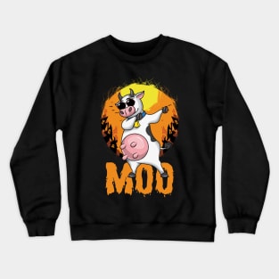 Moo Funny Cow Halloween Costume Crewneck Sweatshirt